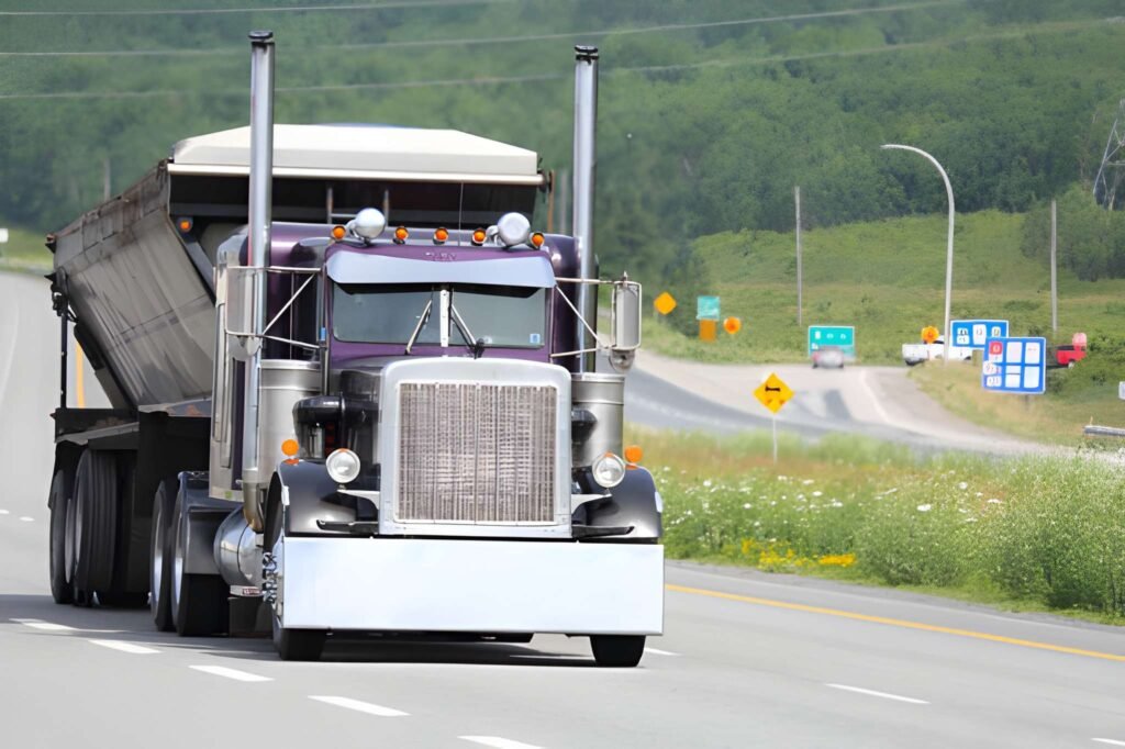 Semi-truck on a highway